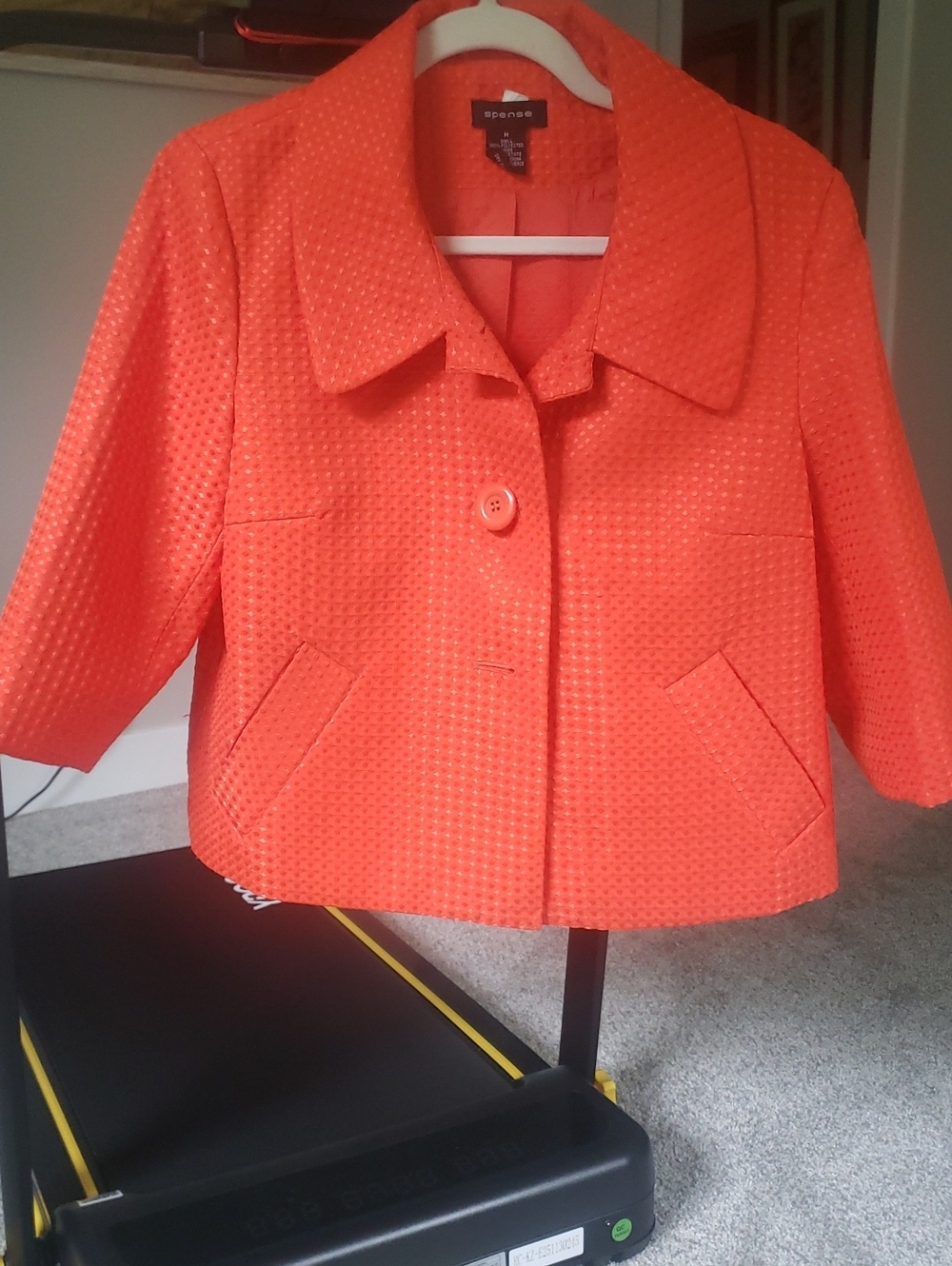 Spense Orange Textured Short Blazer